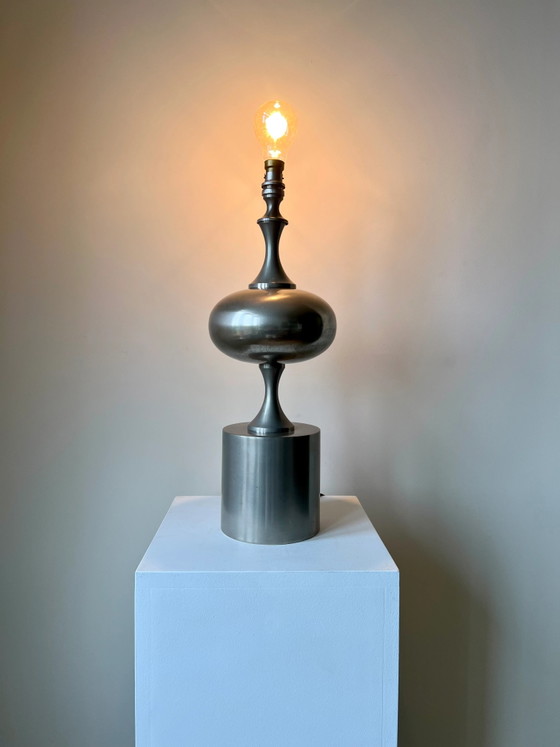 Large sculptural table lamp, France 1960-70s – Metal (photo 10 of 11)