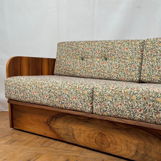 Canapé Art Déco par Jindřich Halabala pour UP Závody Entièrement rénové, 1950 - Vintage Czech Design