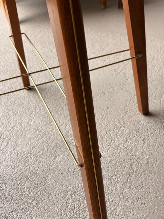 Tavolino - noce con connessione a croce in ottone – Tavolini, Legno (photo 2 of 5)