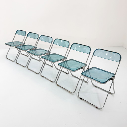 Blue Plia Folding Chair by Giancarlo Piretti for Anonima Castelli, 1960s