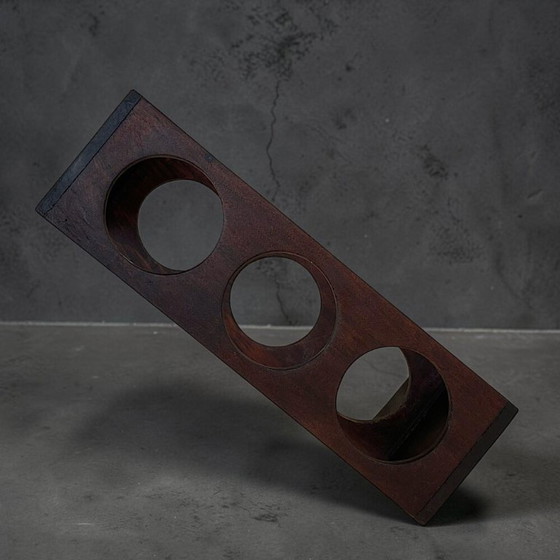 Range-bouteilles rustique en noyer massif pour 3 bouteilles, années 1960 – Bois (photo 7 of 11)