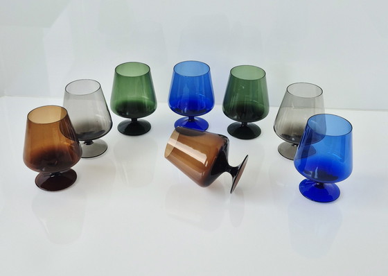 Image 1 of Ingrid Glas stained glass drinking glasses, 33 pieces, 1960s, rare! Ingridhütte