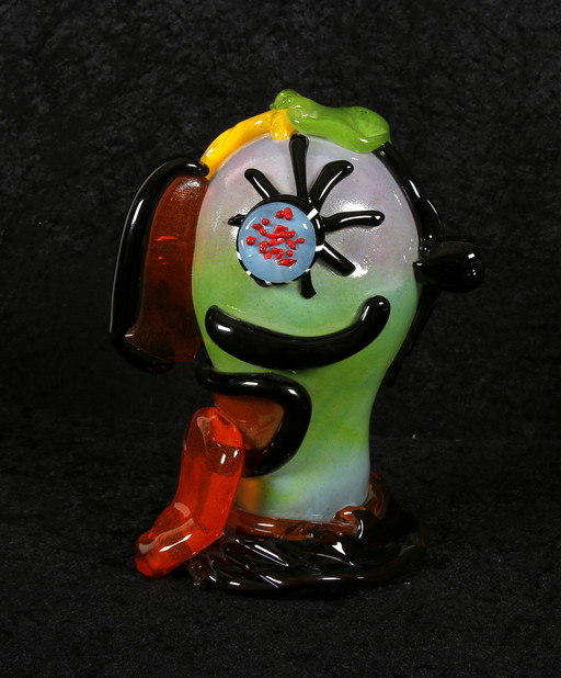 Kostabi, Paul - Sculptuur van Murano glas - Uniek - Handgesigneerd
