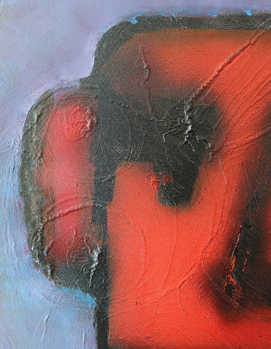 Image 1 of small painting 'red man'