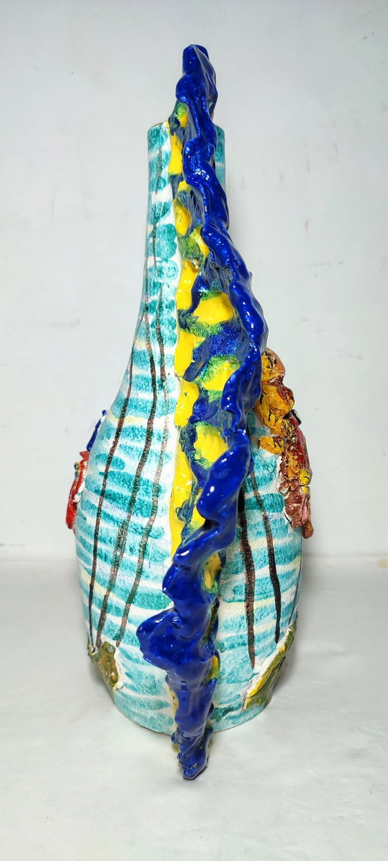 Image 1 of Vaas van keramiek "IAMA Albisola", Italië, jaren 1970