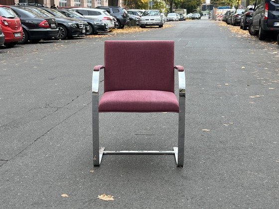 Image 1 of 1/4 Vintage Brno Knoll Armchair Chair Ludwig Mies Van Der Rohe Old Pink Bauhaus Chrome Upholstery Cantilever Arm Chair