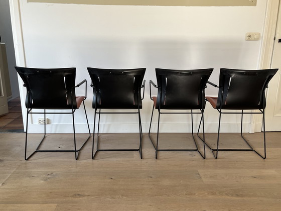 Image 1 of 4x WalterKnoll eetkamerstoel cuoio