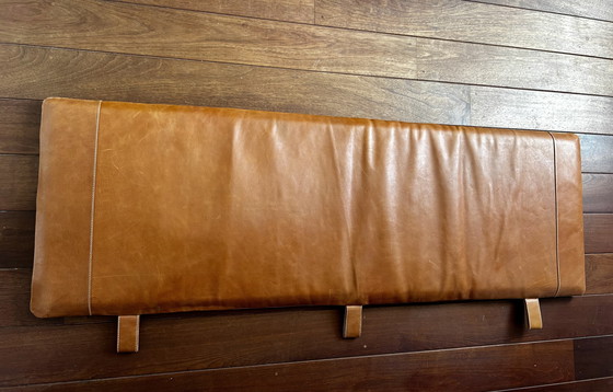 Image 1 of Kopfteil aus cognacfarbenem Leder (oder Rückenkissen für die Bank)