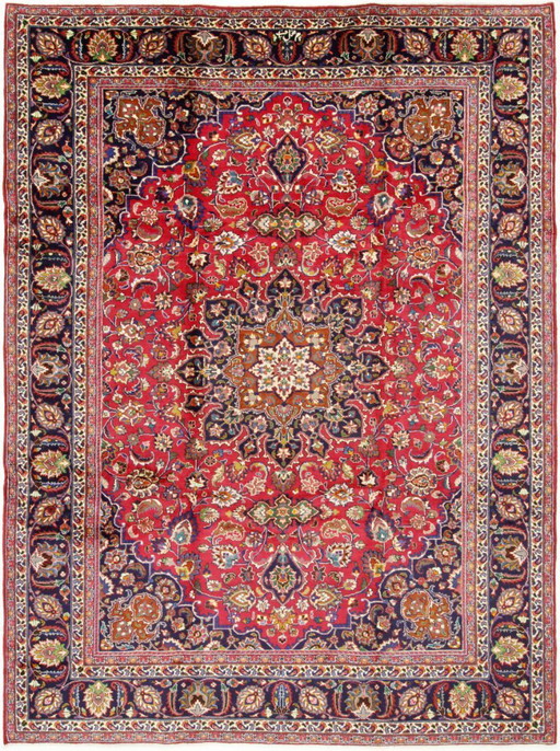 Original Perserteppich Keschan,Kashan Rot 344 x 253 cm Top Zustand Klassik Alt
