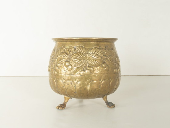Vaso per piante vittoriano in ottone, circa 1860, Vasi per piante, Dorato (foto 2 di 5)