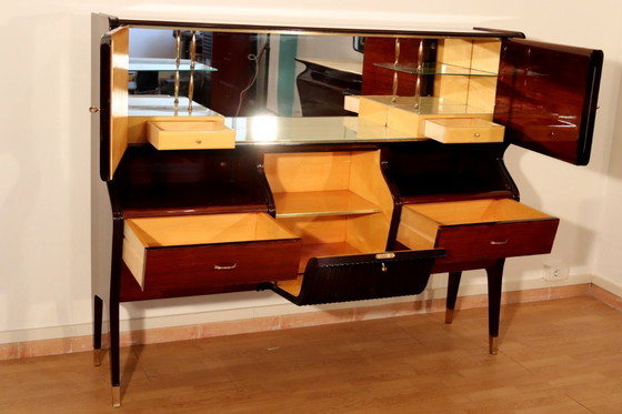 Image 1 of Credenza di metà secolo di Osvaldo Borsani, mogano, palissandro, acero, Italia, anni '50