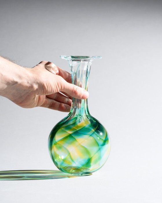 Image 1 of Curated Studio Art Glass Duo German Exhibition Pieces Signed by Artisans 80s-90s