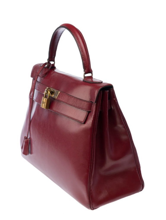 Image 1 of Sac HERMES Kelly 32 en Cuir Bordeaux - 103406