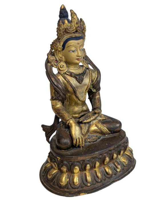 Tara Verde Bronce Dorado – Región del Himalaya – Objetos decorativos, Bronze, Gold (photo 2 of 9)