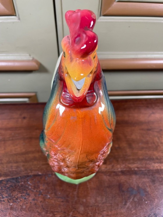 Image 1 of Saint-Clément rooster carafe/pitcher – French earthenware – 30 cm – Vibrant colours!
