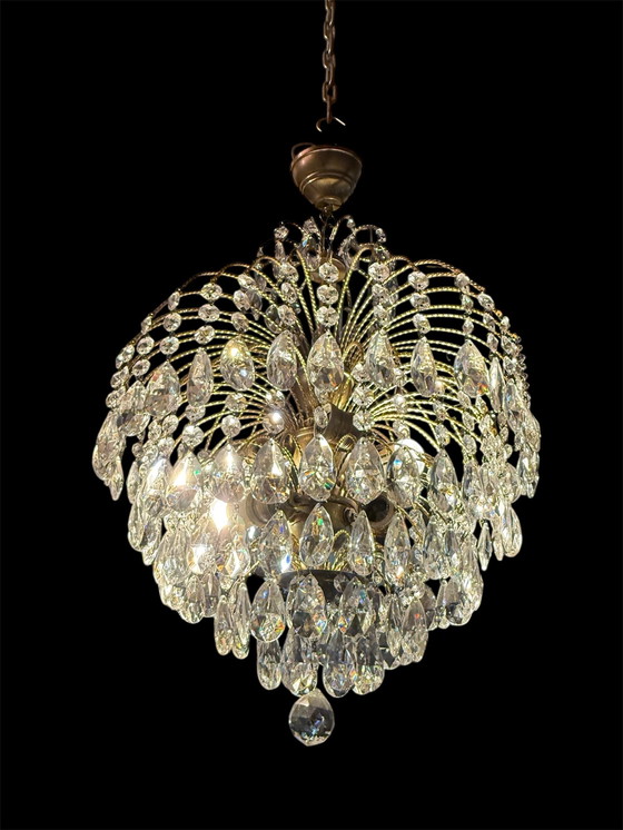 Image 1 of Vintage Hollywood Regency crystal lamp