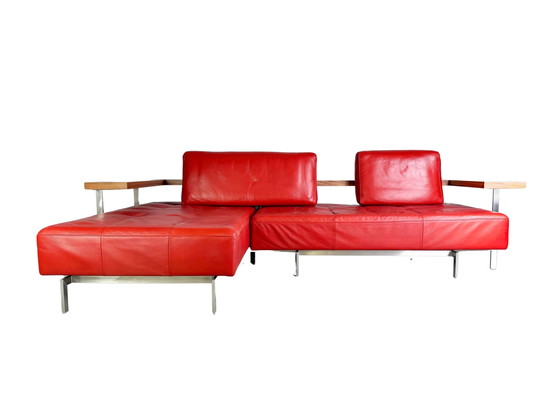 Image 1 of Original Rolf Benz Corner Sofa Dono 6100 Couch Design Sofa Leather Red