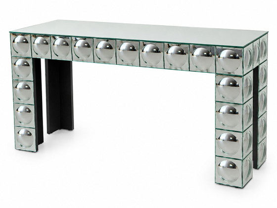 Consolle in vetro con piastrelle a specchio curve argentate tavolo d'ingresso – Console, Glass (photo 3 of 9)