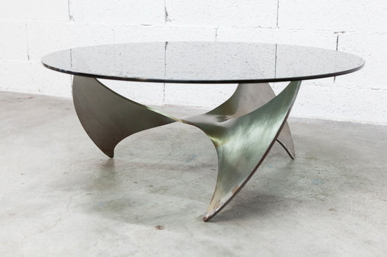 Image 1 of Table basse Propeller K9 design Knut Hesterberg 1960 verre fumé 80cm