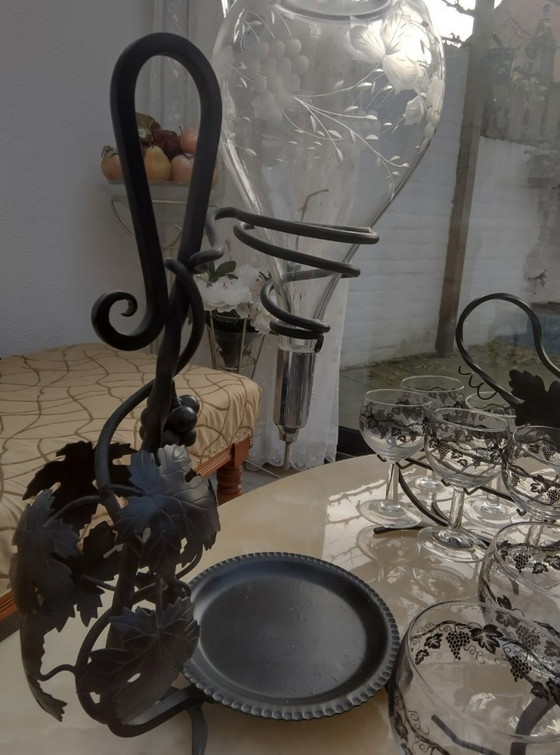 Image 1 of Set da vino con decanter, 2 porta bicchieri da vino e un totale di 24 bicchieri