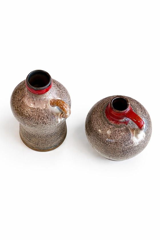 Image 1 of Vintage Strehla Keramik vase set – Mid-Century Modern & Brutalist – ca. 1970
