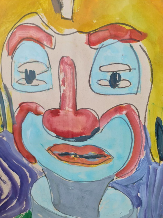 Image 1 of Cuadro de payaso estilo cobra, prueba de impresión EA de 1968.