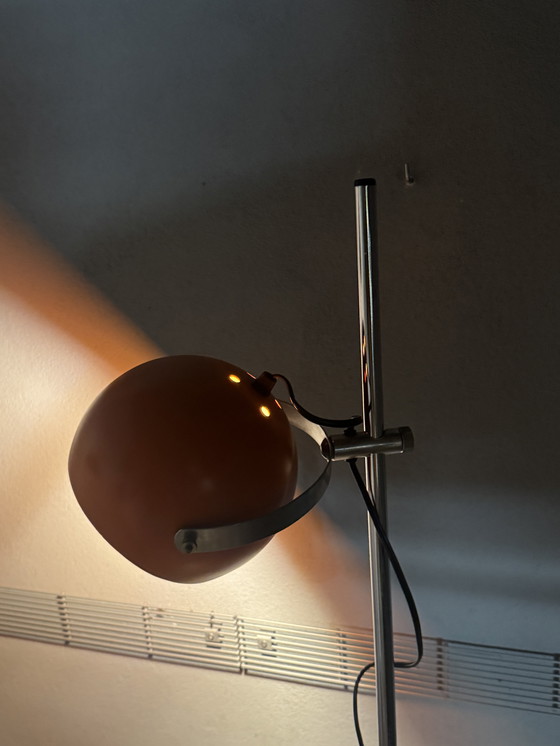 Image 1 of Vintage oranje vloerlamp in space age stijl