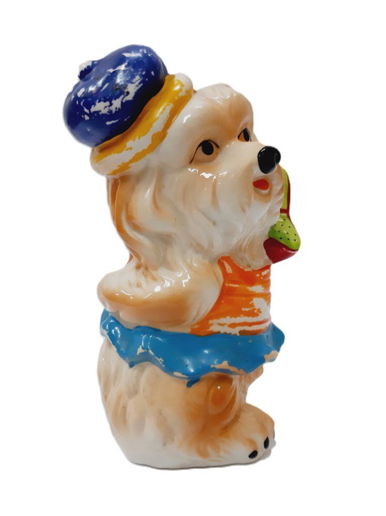 Image 1 of Porcelain figurine of a dog - hollow trinket box