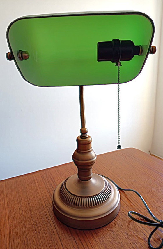 Image 1 of Vintage "Banker" Table Lamp -