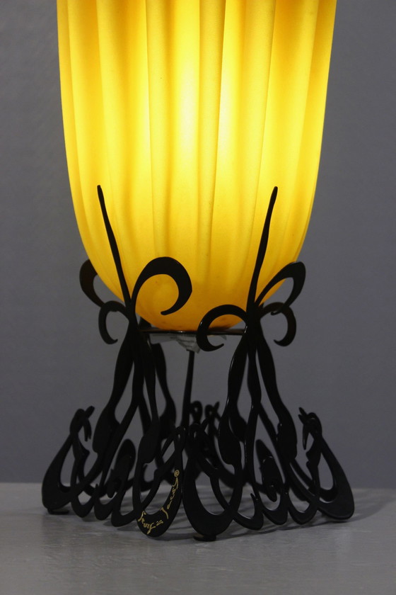Image 1 of Georgia Jacob - Lampe vintage métal & résine design post-moderne 1990s France