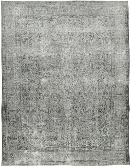 Hand-knotted vintage art rug 336x248