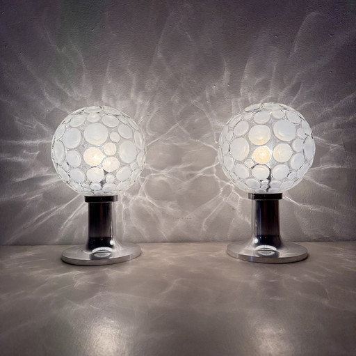 Lampes de table en verre Hustadt leuchten , 1970