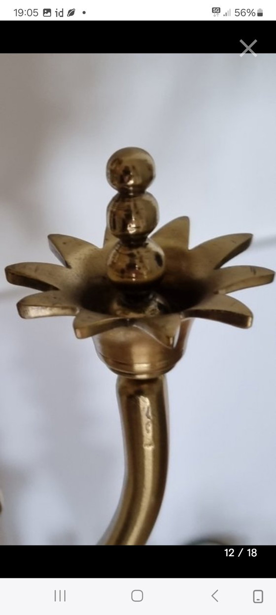 Lampadario a sfera 1880-1900 in splendide condizioni, Illuminazione, Rame, Porcellana, Dorato (foto 7 di 10)