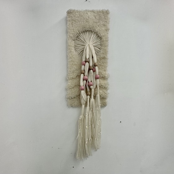 Image 1 of Tovaglia da parete Smyrna in lana annodata a mano vintage anni '70