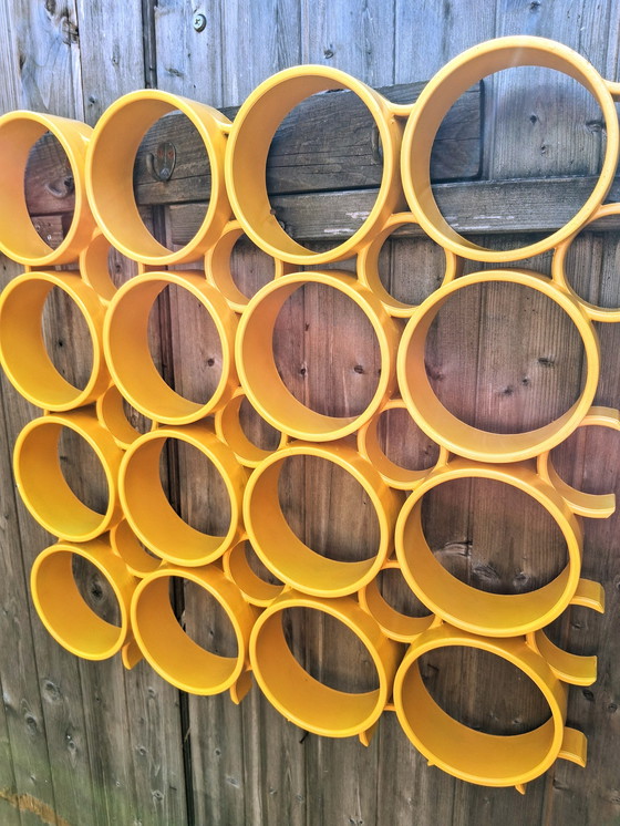 Image 1 of Décoration murale panneau mural panneau mural space age 70s yellow