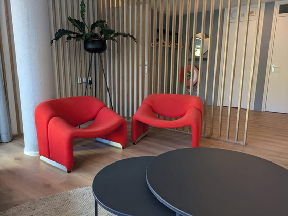 Image 1 of Pierre Paulin - Artifort Groovy Silla M F598 en Rojo - lote de 2