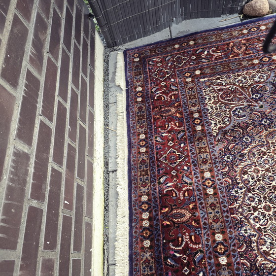 Image 1 of Antiek origineel Isfahan Perzisch oosters tapijt handgeknoopt 300x205cm TOP conditie zijde op nieuwe wol uniek