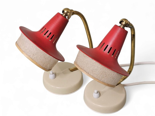 Pair of bedside lamps / table lamps, 1950s