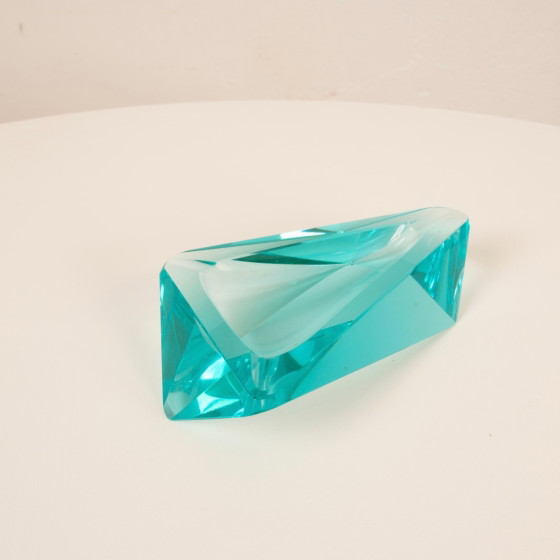 Blauwe kristallen asbak Fontana Arte Stijl, Italië 1970 – Ingrand, Tafelaccessoires, Crystal (photo 23 of 26)