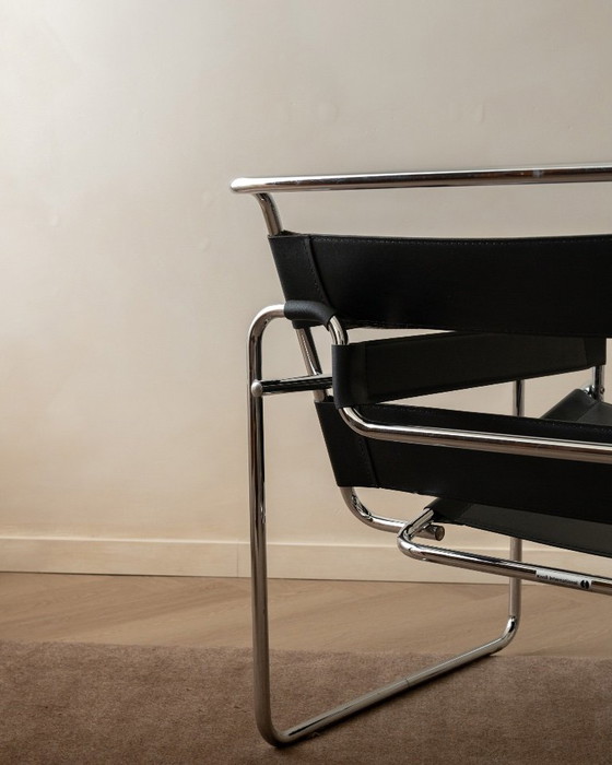 Wassily B3 Sessel von Marcel Breuer für Knoll International, 1970er, 2er-Set – Chrome, Leather (photo 8 of 23)