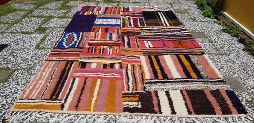 Hand-knotted Berber wool rug 254x160cm