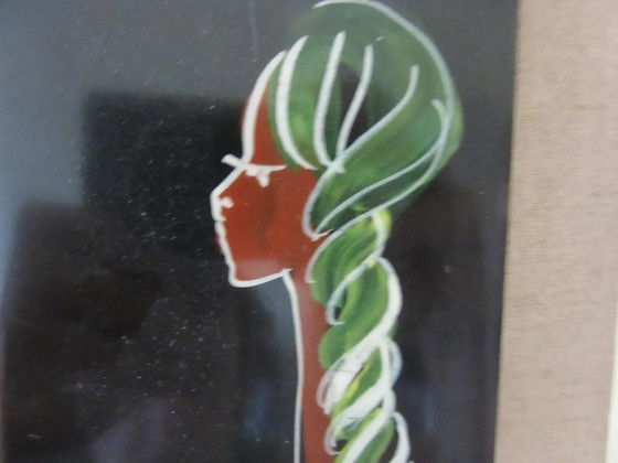 Keramische wandplaat, Moeder en Kind, Mid-Century Modern, gesigneerd door kunstenaar Rein – Wanddecoratie (photo 2 of 7)