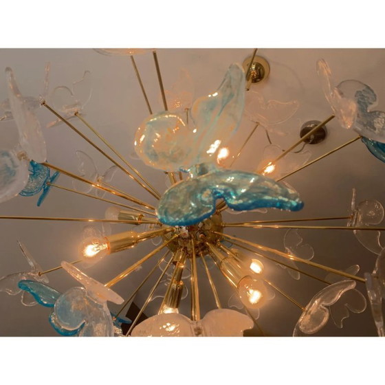 Image 1 of Lampadario a farfalla Sputnik in vetro di Murano, stile Venini
