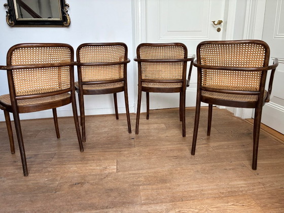 Image 1 of 4x Sessel „Prag“, Entwurf Thonet Nr. 811 von Josef Hoffmann