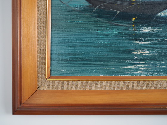 Image 1 of Tableau "La pêche de nuit", design scandinave, années 1970