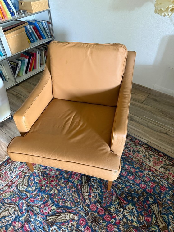 Image 1 of 2x originele Børge Mogensen fauteuil model 2207 Fredericia | leer
