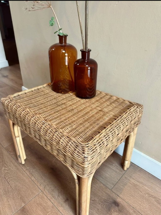 Vintage rattan cane side table