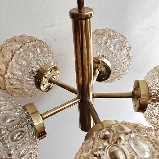 Vintage sputnik lamp amber glass