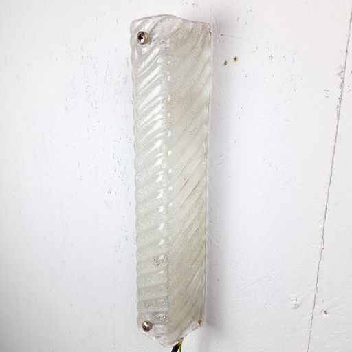 Vintage Wandlamp IJsglas Mid Century Modern Design