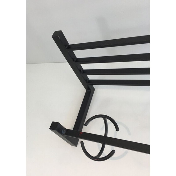 Image 1 of Vintage Blackened Metal Coat Rack, 1950